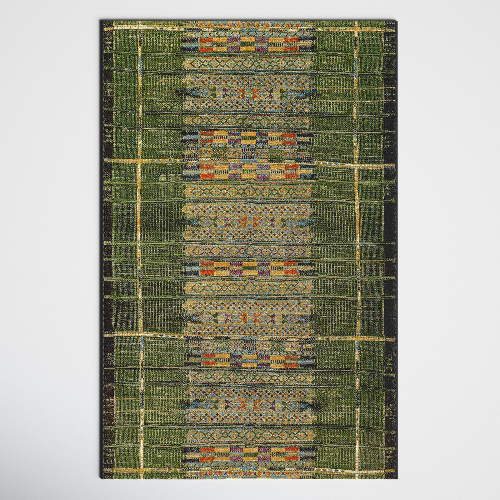 Joss & Main Sesena Green/Yellow/Black Indoor/Outdoor Rug & Reviews Joss & Main Sesena Green/Yellow/Black Indoor/Outdoor Rug & Reviews